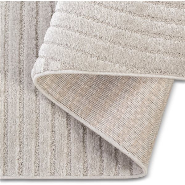 Erbanica 3-ft 6-in x 5-ft 6-in Elio Geometric Indoor Rectangle Soft Area Rug - Grey/Beige