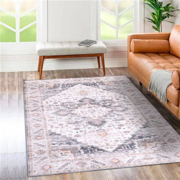 Erbanica 5 x 8-ft Tranquil Ultra Soft Polyester Transitional Rectangle Rug - Chestnut