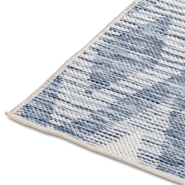 Erbanica 8 x 10-ft Twilight Diamond Grid Outdoor Rectangle Rug - Blue