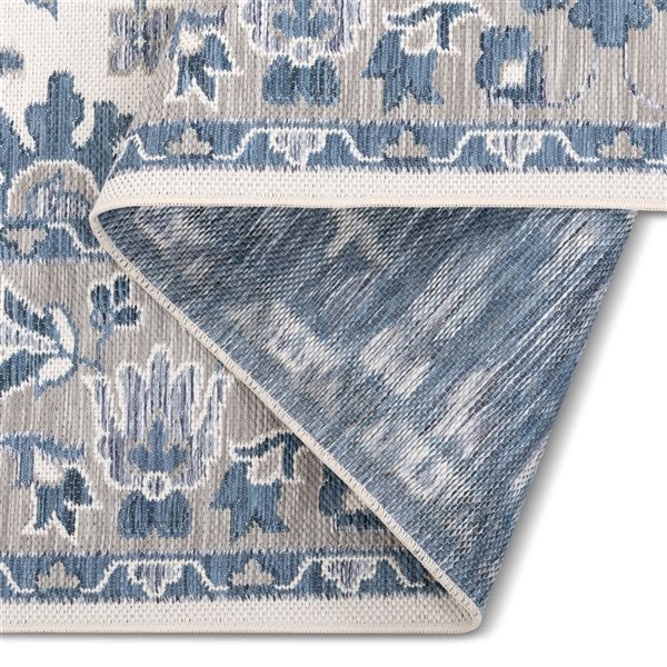 Erbanica 2-ft 6-in x 7-ft 6-in Bloom Oriental Outdoor Rectangle Rug - Blue