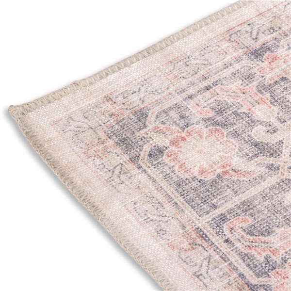 Erbanica 5 x 7-ft 6-in Whispering Medallion Premium Soft Washable Rectangle Rug - Pastel