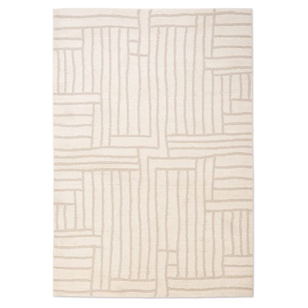 Erbanica 9 x 12-ft Elio Distressed Lines Soft Indoor Rectangle Rug - Beige