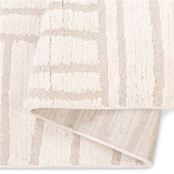 Erbanica 9 x 12-ft Elio Distressed Lines Soft Indoor Rectangle Rug - Beige