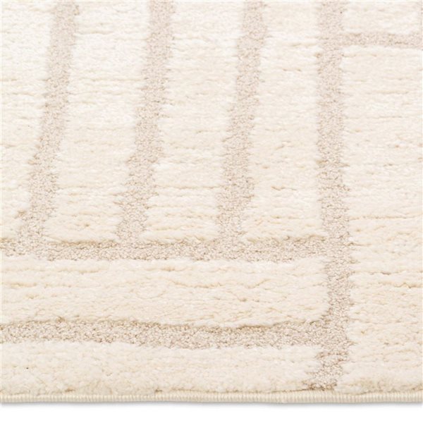 Erbanica 9 x 12-ft Elio Distressed Lines Soft Indoor Rectangle Rug - Beige