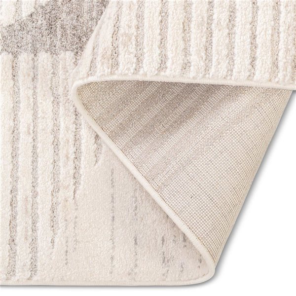 Erbanica 5-ft 3-in x 7-ft 6-in Elio Abstract Shape Indoor Rectangle Soft Rug - Beige