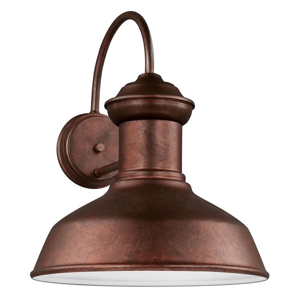 Generation Lighting Fredricksburg Large 1-Light Outdoor Aluminum Wall Sconce - Weathered Copper