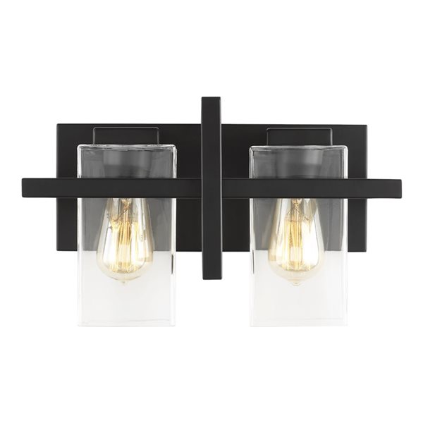 Generation Lighting Mitte 2-Light Wall/Bath Sconce - Midnight Black