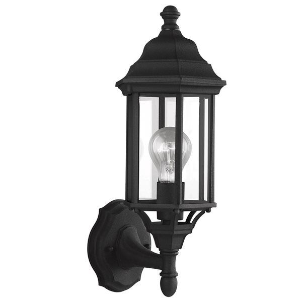 Generation Lighting Sevier 6.5 W x 16.25-in H Black Metal 1-Light Uplight Traditional Outdoor Wall Light