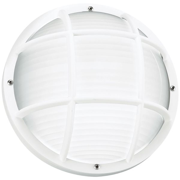 Generation Lighting Bayside 10 W x 5-in H White Polycarbonate 1-Light Outdoor Wall Light
