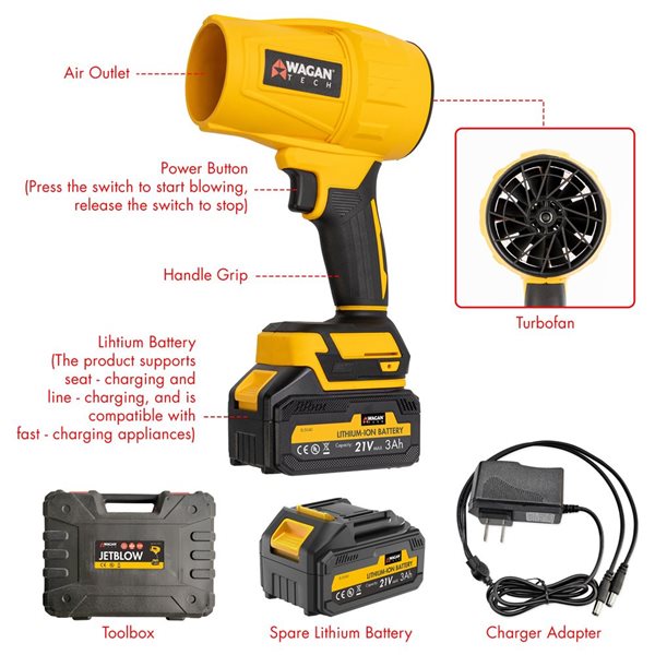 Wagan Jetblow Cordless Electric Multipurpose Air Blower