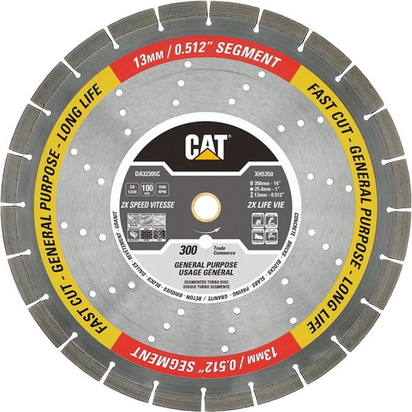Lame de scie à béton diamantée segmentée pour béton CAT 300, 4,5 po, 18 ...