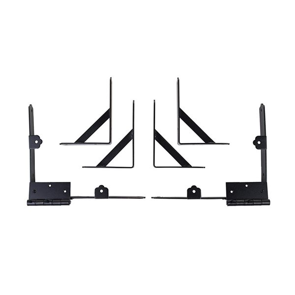 Nuvo Iron Black Galvanized Steel Gate Corner Frame Brace and Hinge Kit
