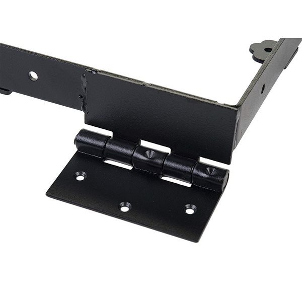 Nuvo Iron Black Galvanized Steel Gate Corner Frame Brace and Hinge Kit