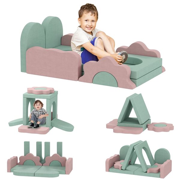 Blocs d'escalade en mousse pour enfants avec toboggan et marches