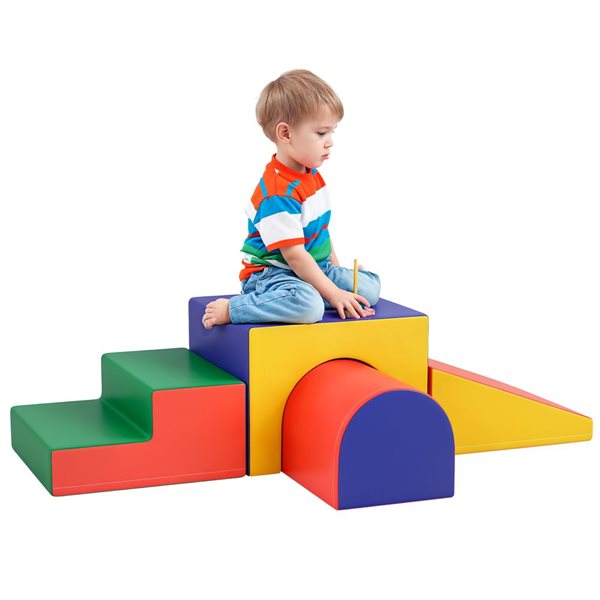 Qaba Modular Indoor Crawl and Climb Foam Block Play Set for Toddlers