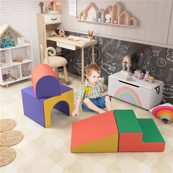 Qaba Modular Indoor Crawl and Climb Foam Block Play Set for Toddlers