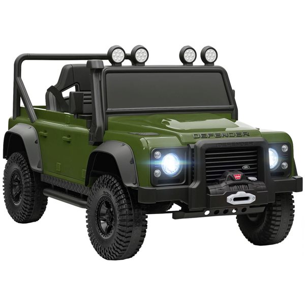 Qaba Kids' 12 V Land Rover Ride-On Electric Truck w/ Remote Control - Green
