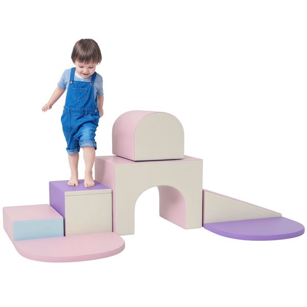 Escalier et rampe de jeu d'intérieur en mousse souple pour enfants Qaba ...
