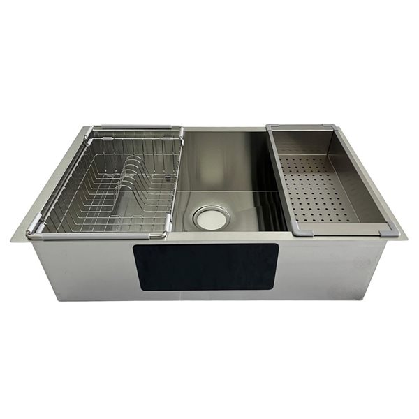 Unique Home Supplies 30-in Stainless Steel Undermount Single Bowl Kitchen Sink w/ Accessories