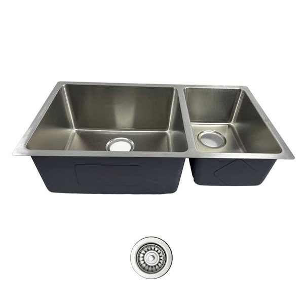 Unique Home Supplies 31-in Stainless Steel Undermount Kitchen Sink w/ 60/40 Split Double Bowl
