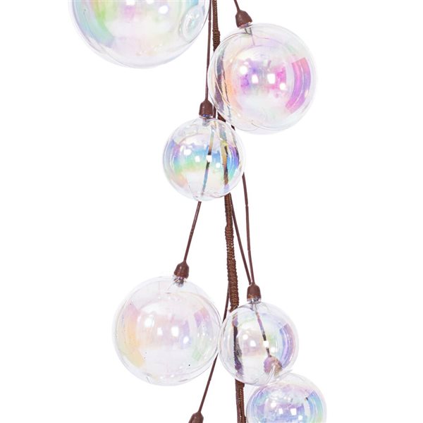 Vickerman 10-ft Indoor Clear Iridescent Branch Ball Wire Garland