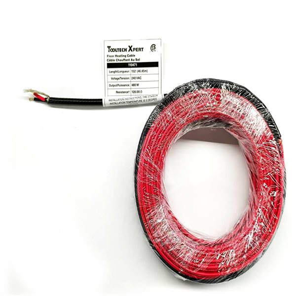 Tooltech Xpert 152-ft x 0.17-in Red/Black 240V Floor Heating Cable