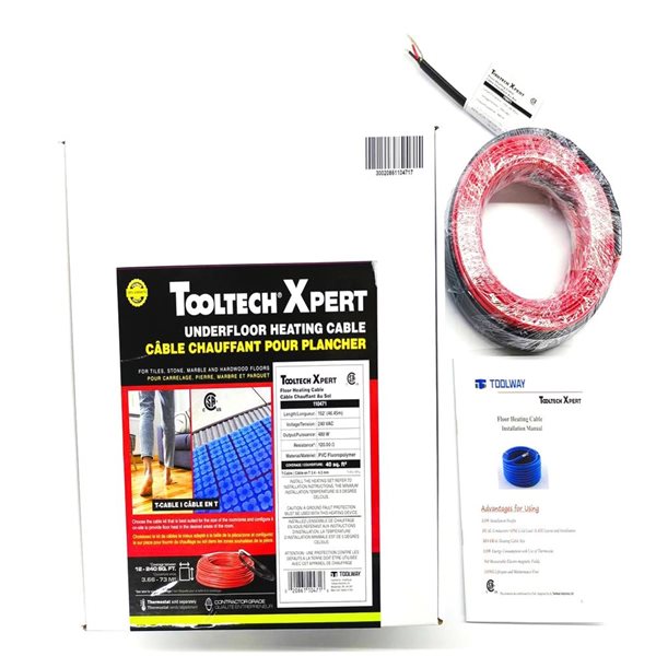 Tooltech Xpert 152-ft x 0.17-in Red/Black 240V Floor Heating Cable