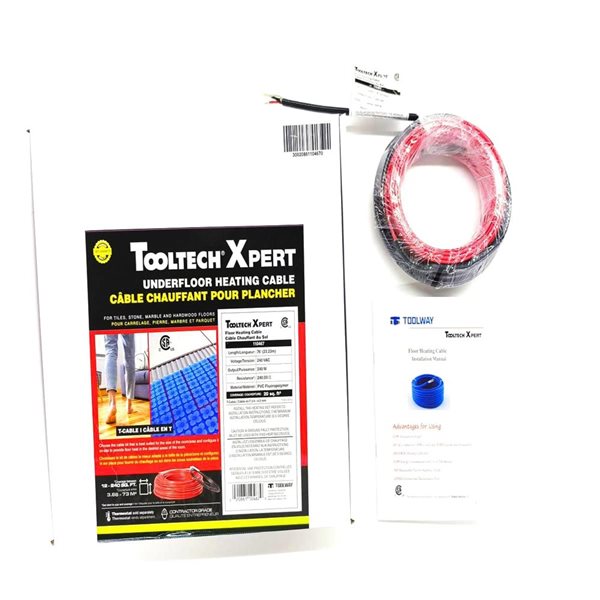 Tooltech Xpert 76-ft x 0.17-in Red/Black 240V Floor Heating Cable