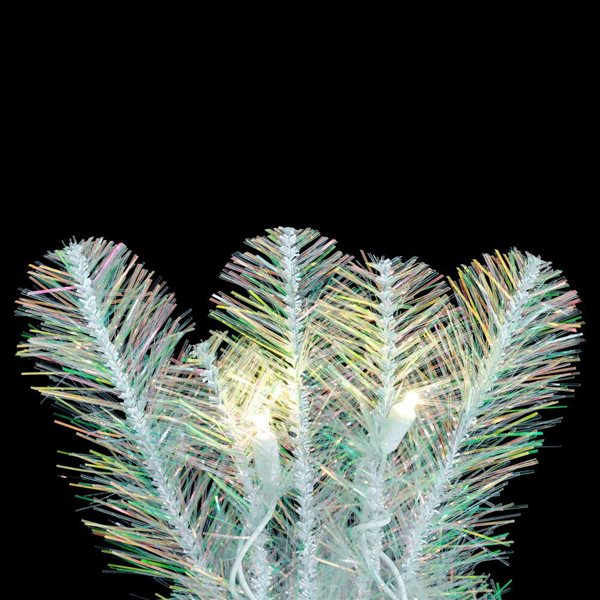 Vickerman Indoor Pre-Lit 9-ft x 14-in White Iridescent Artificial Garland with 100 Warm White LED Lights