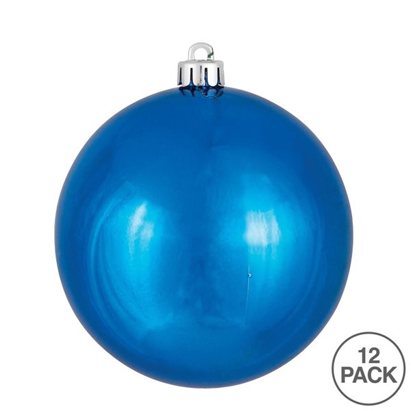 Vickerman 12-Pack 3-in Blue Shiny Ball Ornament