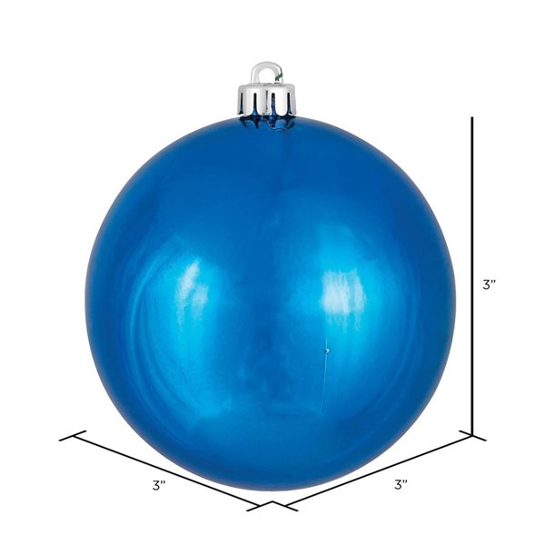 Vickerman 12-Pack 3-in Blue Shiny Ball Ornament