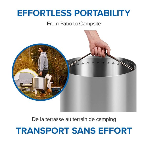 Napoleon Timberwolf 22-in dia Stainless Steel Outdoor Smokeless Fire Pit w/ Accessories