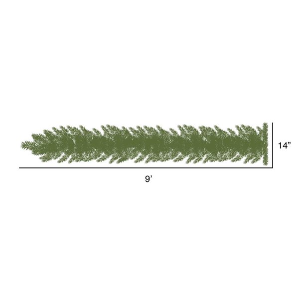 Vickerman 9-ft x 14-in Flocked Kiana Unlit Artificial Christmas Garland