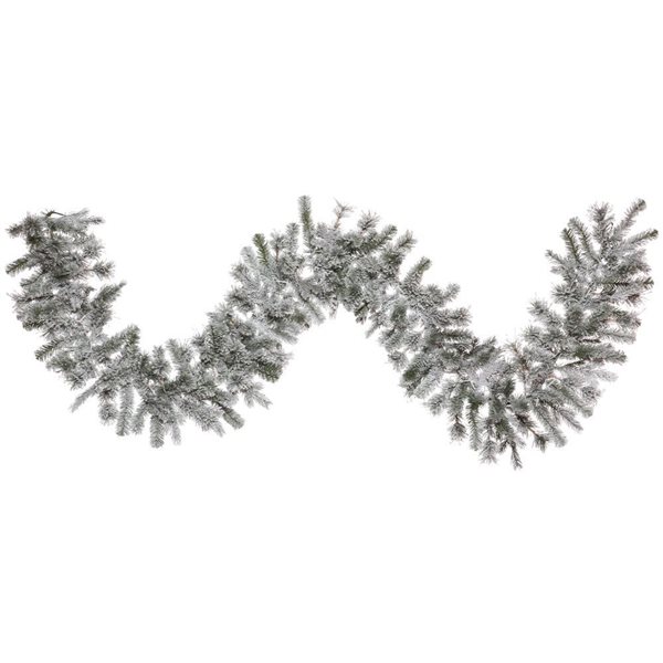 Vickerman 9-ft x 14-in Flocked Kiana Unlit Artificial Christmas Garland