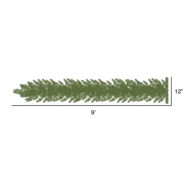 Vickerman 9-ft x 12-in Oregon Fir Artificial Christmas Garland with Warm White LED Lights