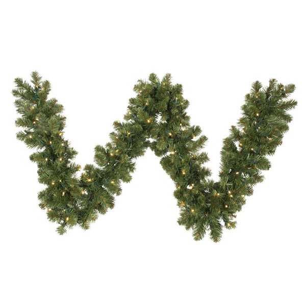 Vickerman 9-ft x 12-in Oregon Fir Artificial Christmas Garland with Warm White LED Lights