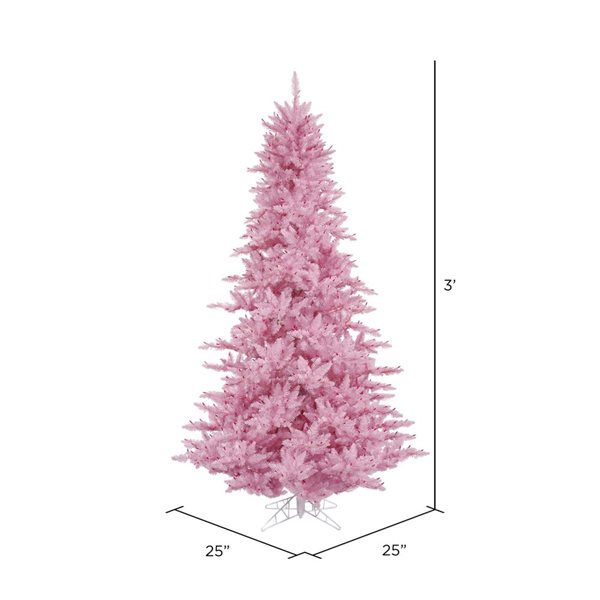 Vickerman 3-ft Pink Fir Unlit Artificial Christmas Tree