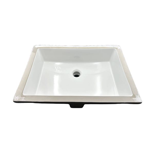 Unique Home Supplies 20-in Rectangular Ceramic Bathroom Vanity w/ Undermount Vessel Sink - White