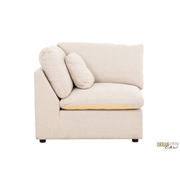 Urban Cali Long Beach 121.5-in W Axel Beige Polyester Fabric Modular Corner Sectional Sofa