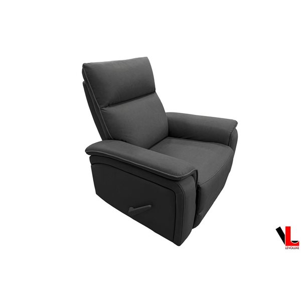 Levoluxe Sereno 36-in Jaxxon Smoke Polyester Blend Fabric Modern Rocking Reclining Chair