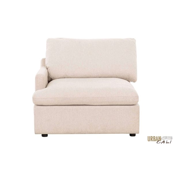 Urban Cali Long Beach 81-in W Axel Beige Polyester Blend Fabric Small Modular Sectional Sofa w/ Ottoman