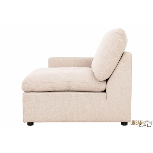 Urban Cali Long Beach 81-in W Axel Beige Polyester Blend Fabric Small Modular Sectional Sofa w/ Ottoman