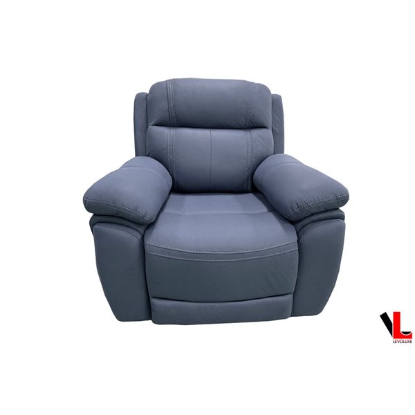 Levoluxe Regent 40.5-in Jaxxon Blue Polyester Blend Fabric Modern Power Reclining Rocking Chair w/ Power Headrest