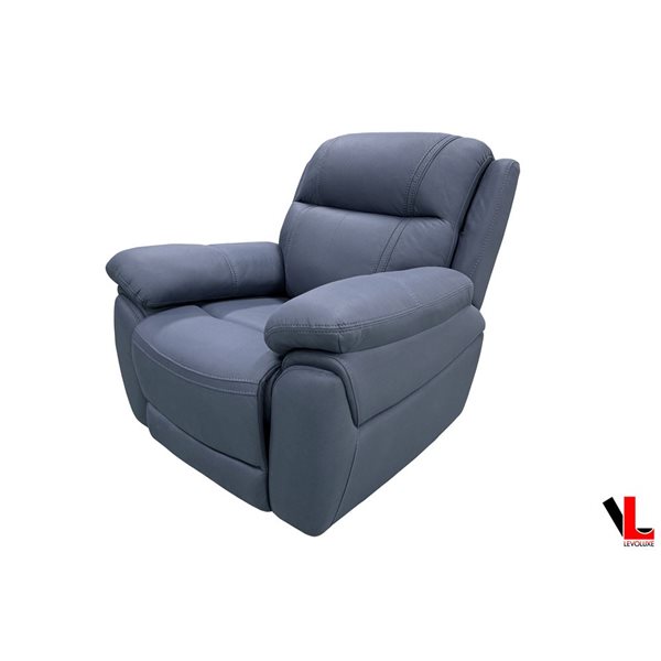 Levoluxe Regent 40.5-in Jaxxon Blue Polyester Blend Fabric Modern Power Reclining Rocking Chair w/ Power Headrest