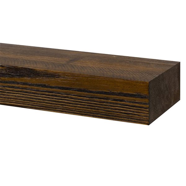 Dogberry Collections Textured Floating Timber Shelf 48 x 7 x 3-in - Dark Chocolate