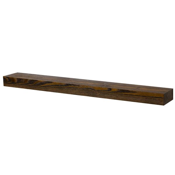 Dogberry Collections Textured Floating Timber Shelf 48 x 7 x 3-in - Dark Chocolate