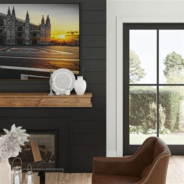 Dogberry Collections Cottage Fireplace Mantel 72 x 6 x 5.5-in - Aged Oak