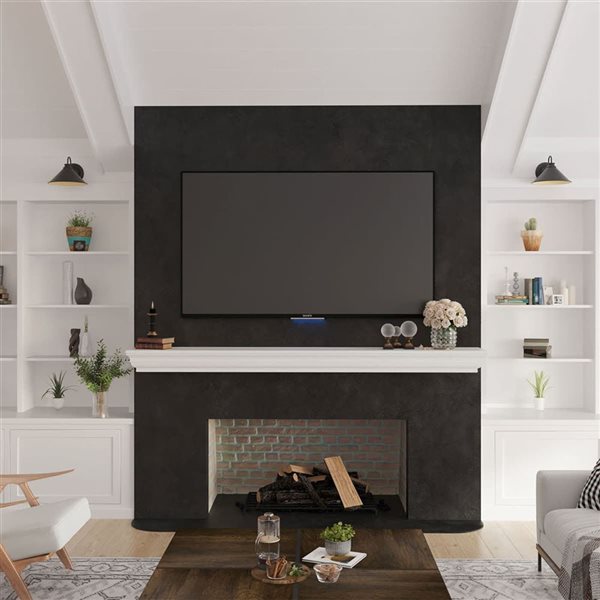 Dogberry Collections Sleek Traditional Fireplace Mantel 72-in - White
