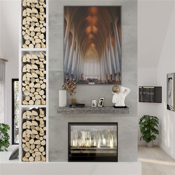 Dogberry Collections 48 W x 6.25 D x 5.5-in H Grey Ash Rough Hewn Wood Traditional Mantel Shelf