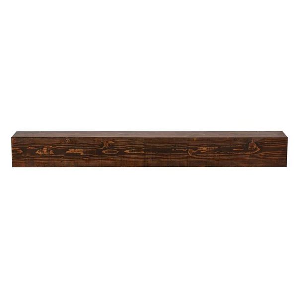Dogberry Collections 48 W x 7.25 D x 5.5-in H Dark Chocolat Wood Barn Beam Mantel